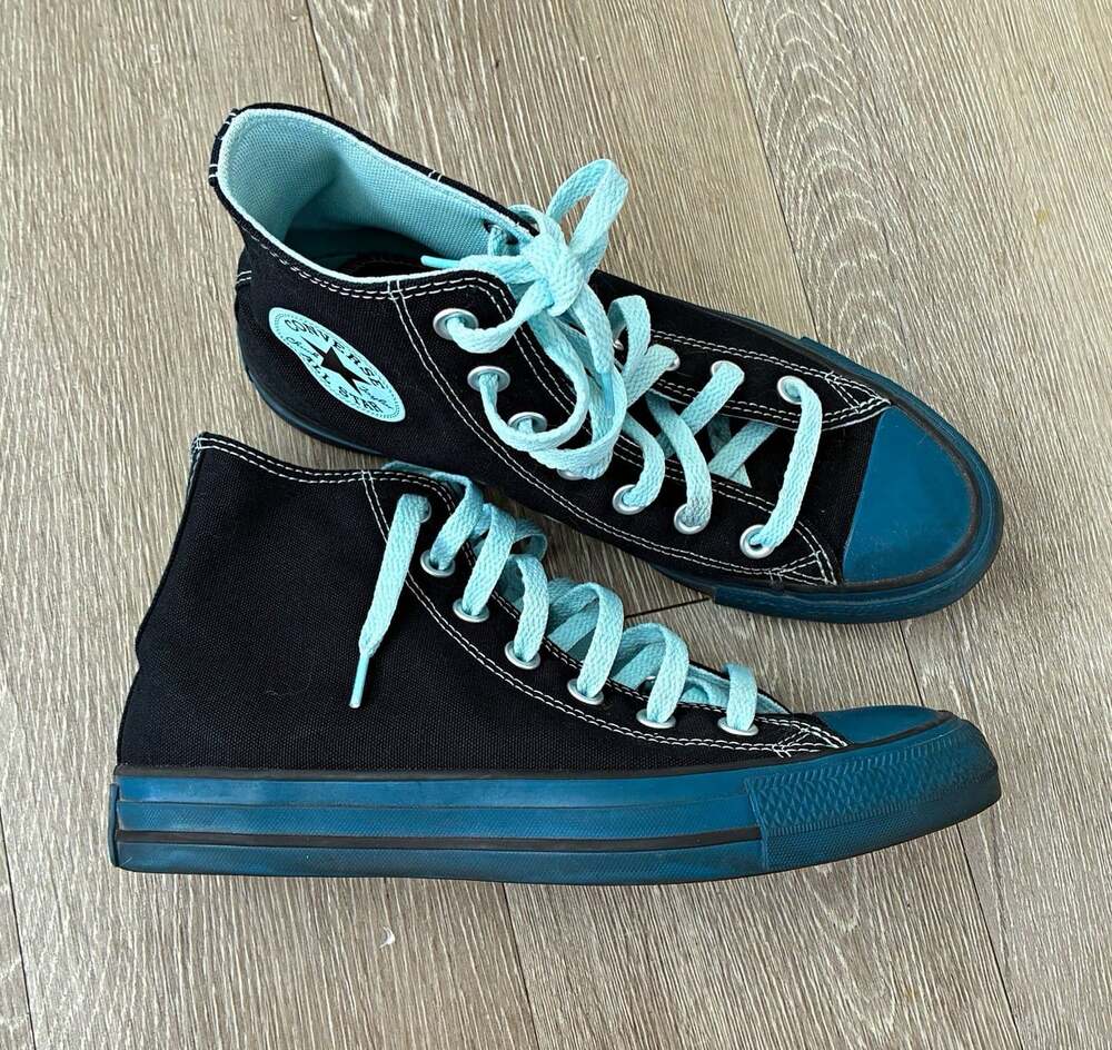 Converse Chuck Taylor All Star high Top Sneaker colorblock black teal W7 /M5